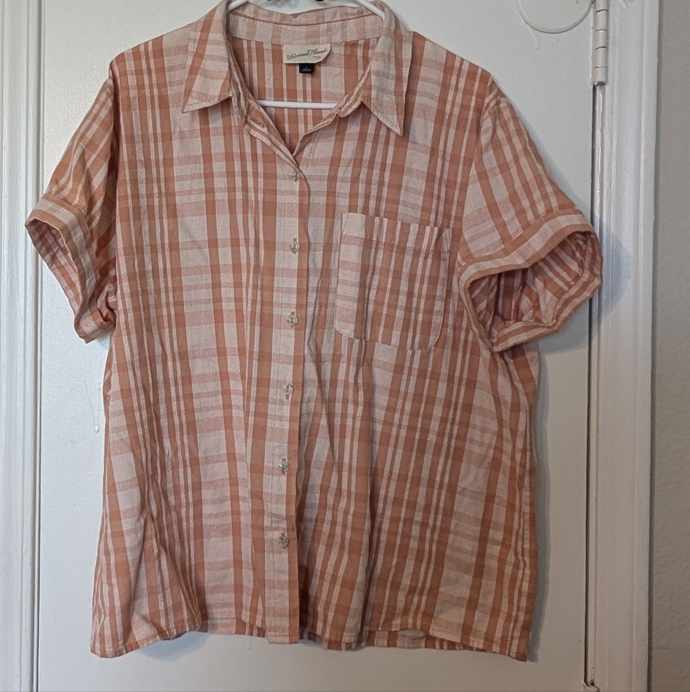Universal Thread Orange and White Button Down Shirt